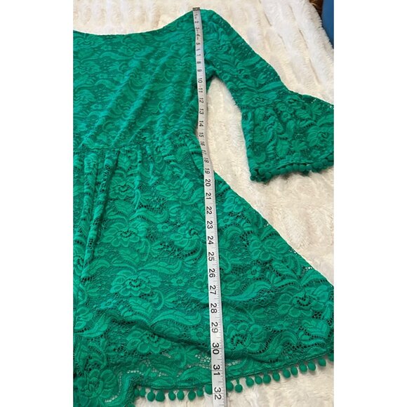GB Brand Green Lace Romper Shorts High-Rise Polyester Blend Junior's Size L-READ - Picture 8 of 16